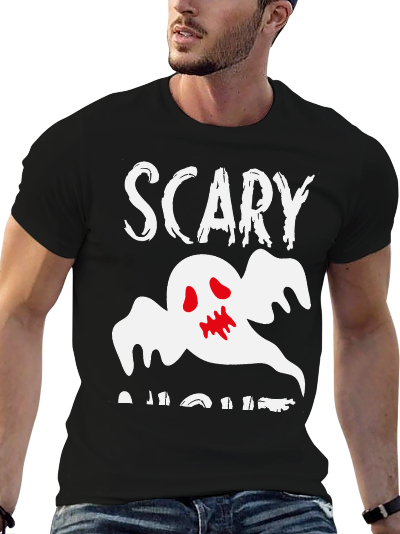 Scary Night Ghost Graphic T-Shirt
