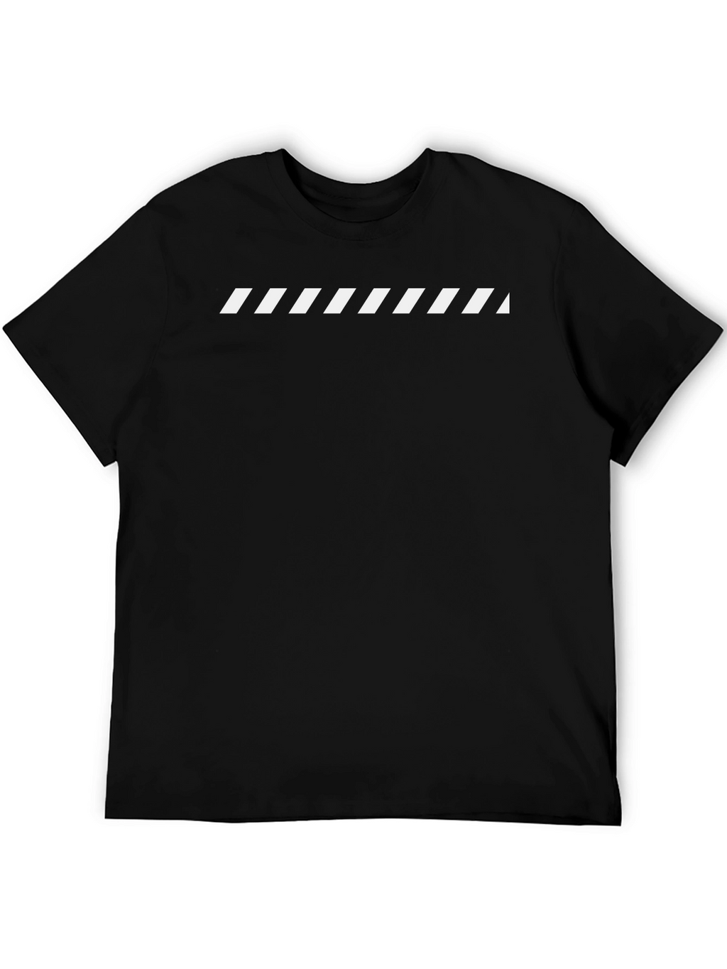 Mens Black T-Shirt with White Diagonal Stripes