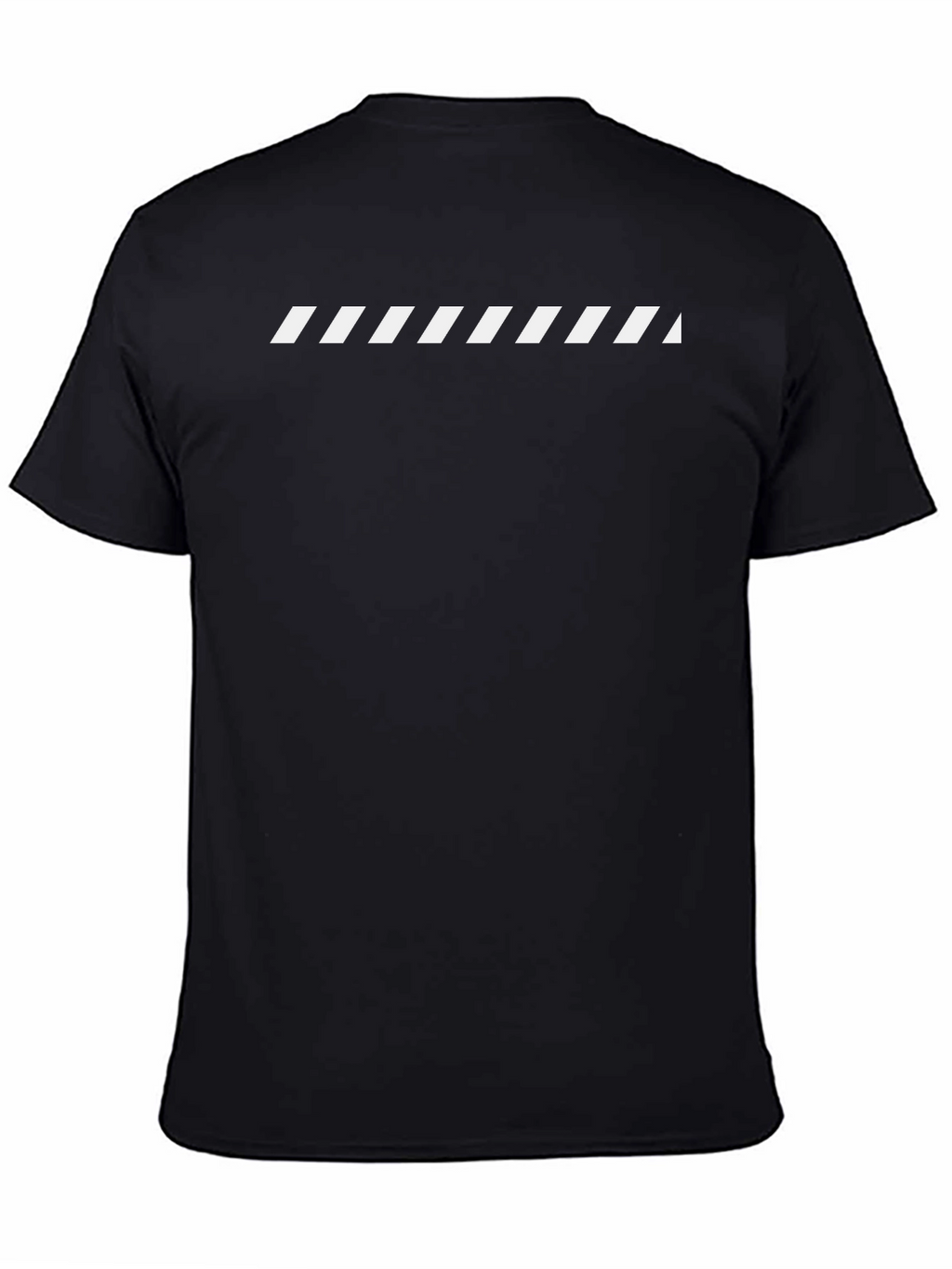 Mens Black T-Shirt with White Diagonal Stripes