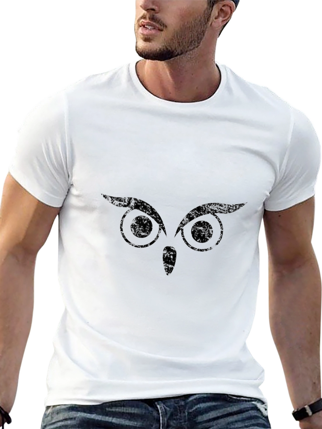 Black Owl Eyes T-Shirt - Mens Graphic Tee