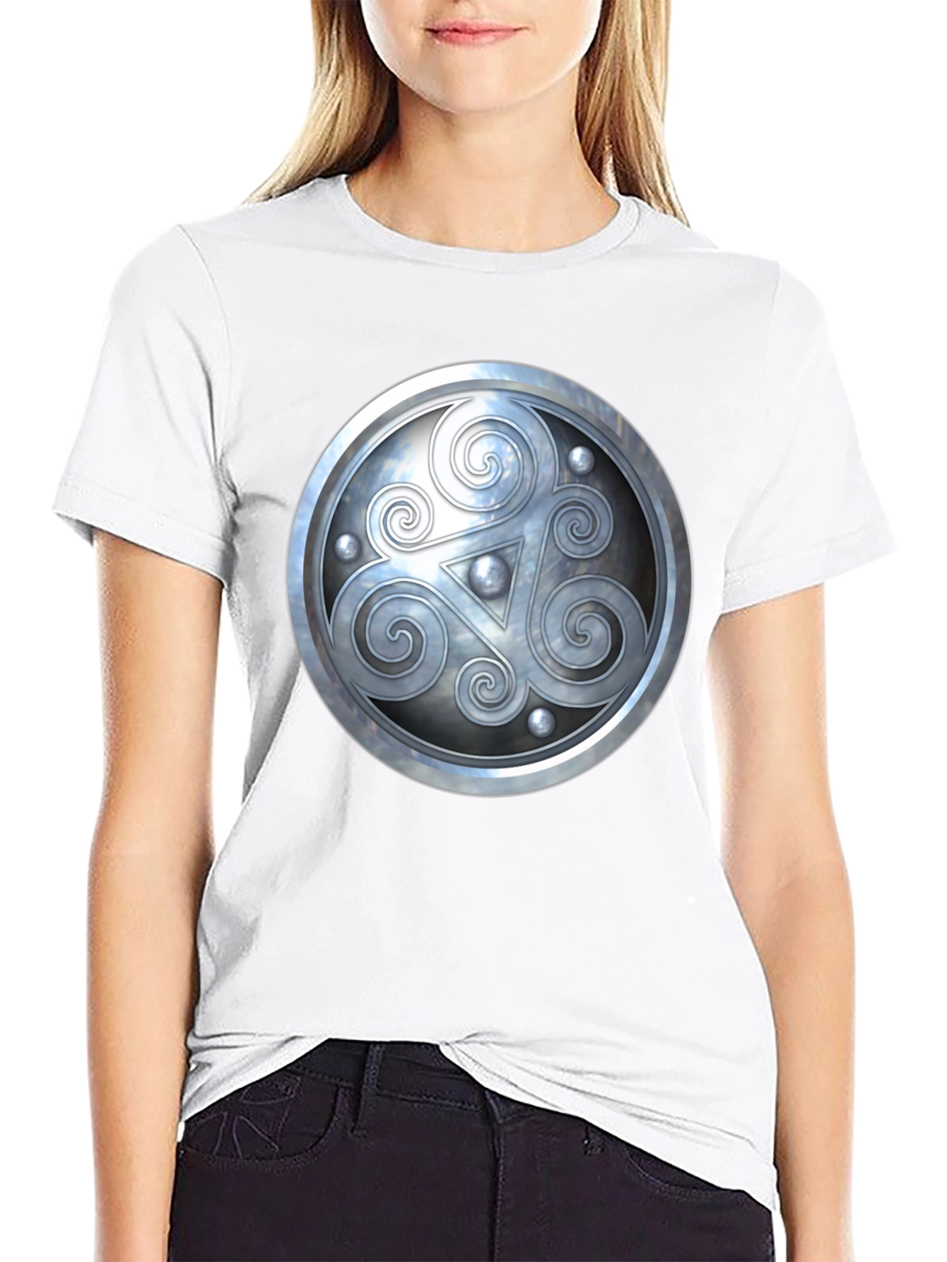 Celtic Shield Design Black T-Shirt