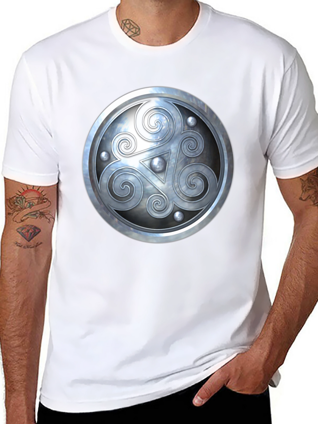 Celtic Shield Design Black T-Shirt