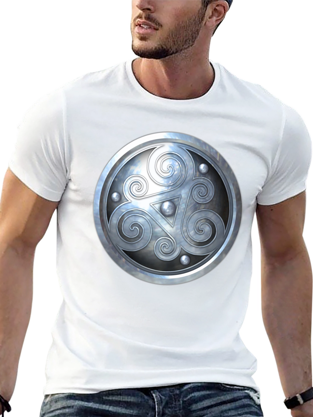 Celtic Shield Design Black T-Shirt