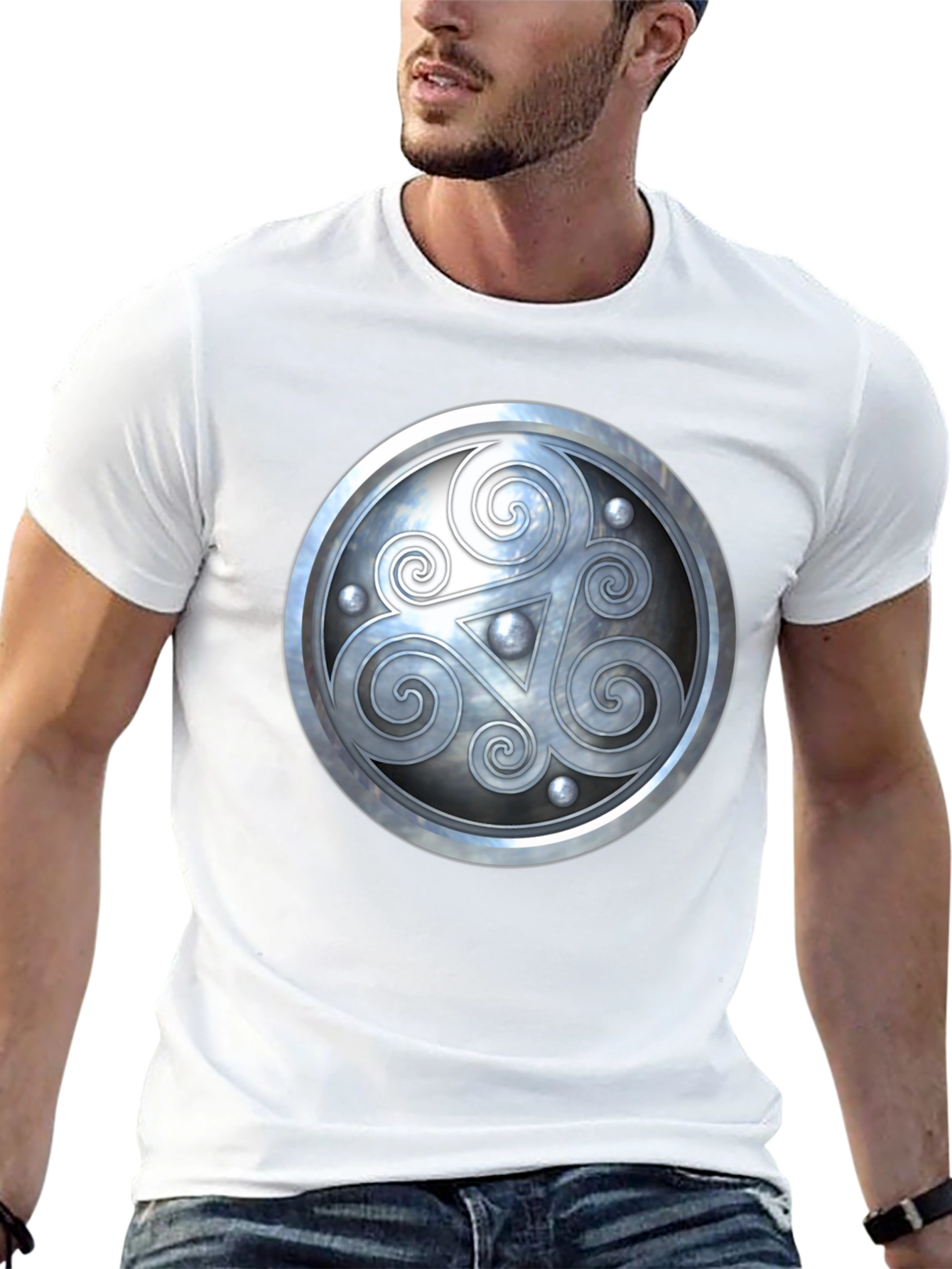 Celtic Shield Design Black T-Shirt