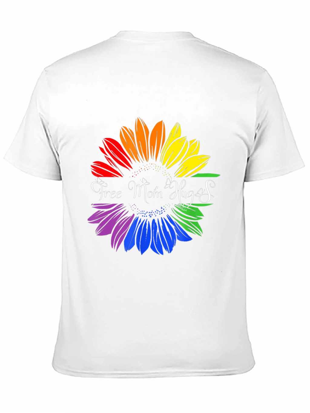 Rainbow Sunflower Free Mom Hugs Graphic T-Shirt