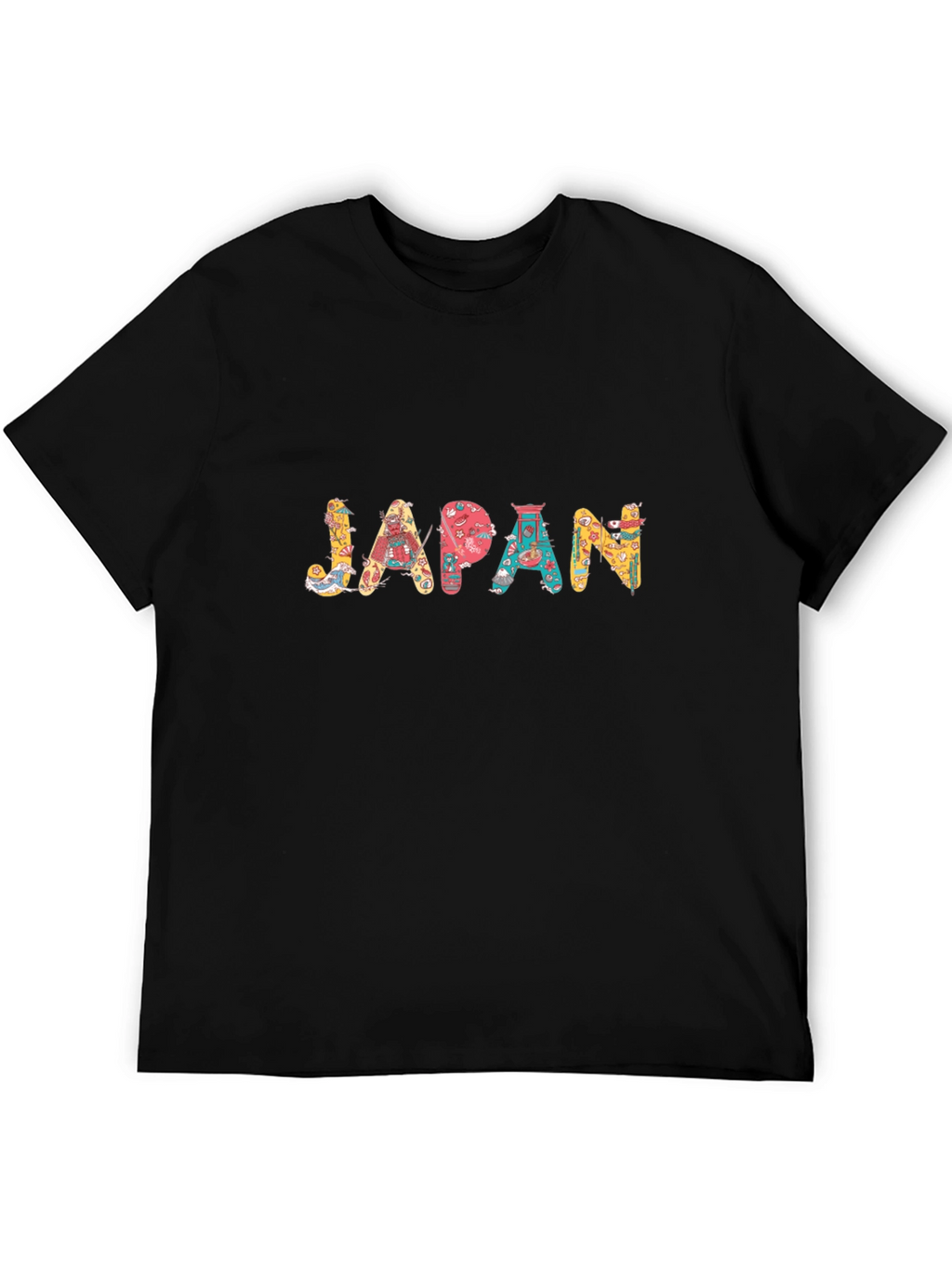 Japan Graphic Tee - Black Crew Neck T-Shirt