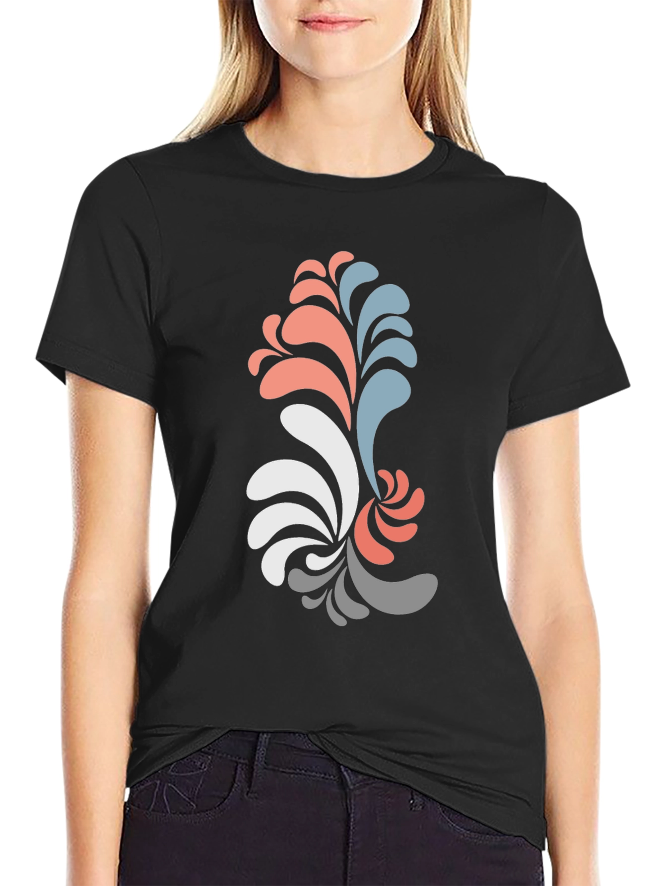 Abstract Swirl Graphic Tee