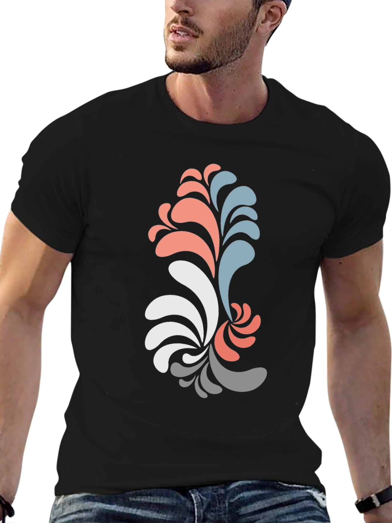 Abstract Swirl Graphic Tee