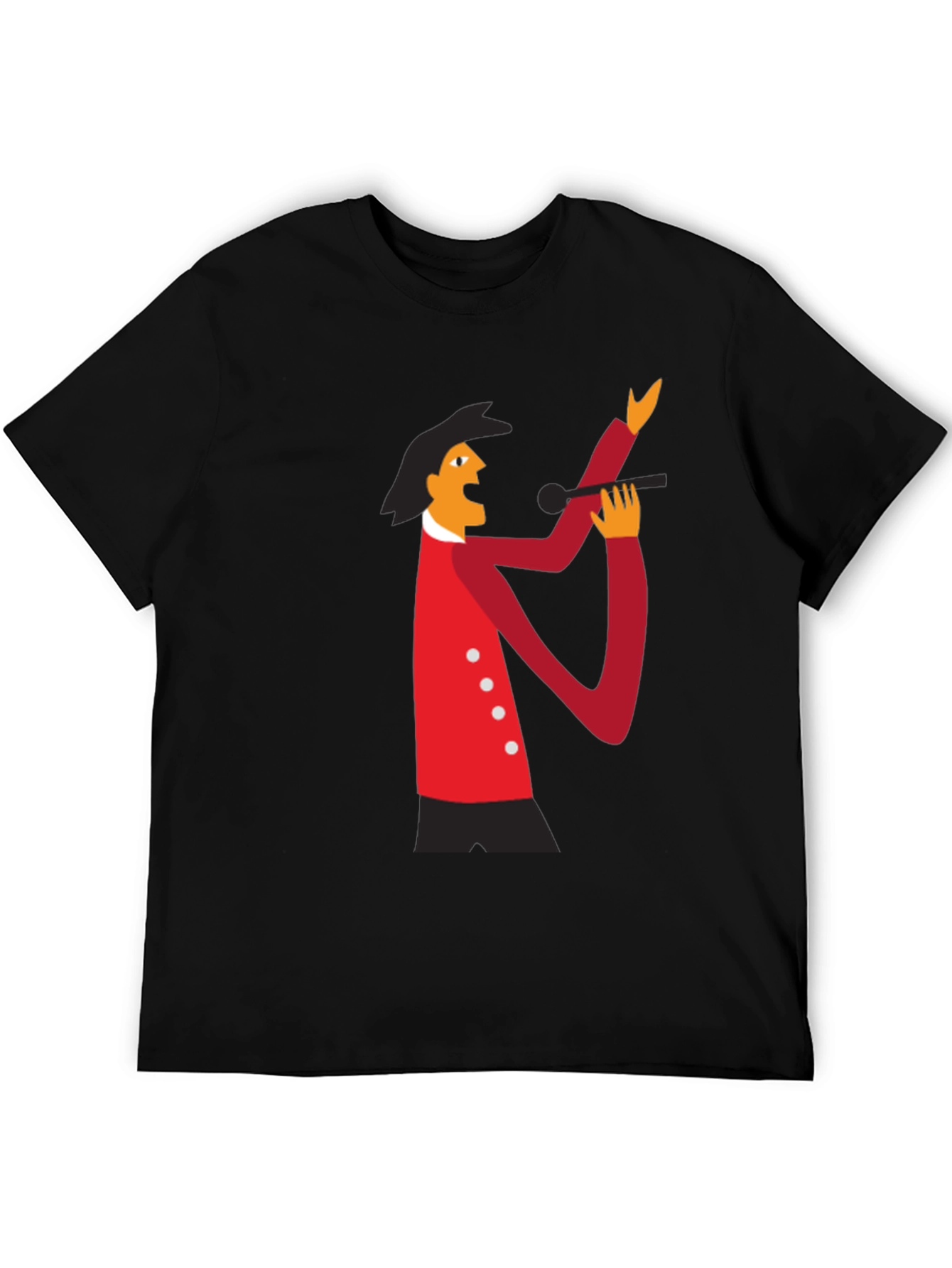 Retro Singer Graphic Tee - Black Cotton T-Shirt