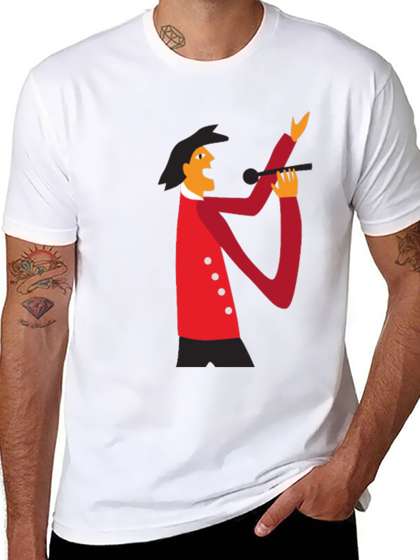 Retro Singer Graphic Tee - Black Cotton T-Shirt