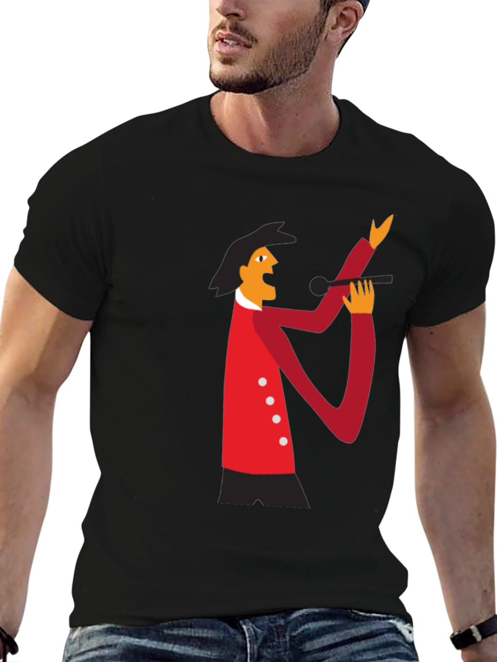 Retro Singer Graphic Tee - Black Cotton T-Shirt
