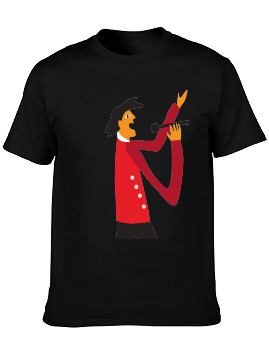 Retro Singer Graphic Tee - Black Cotton T-Shirt
