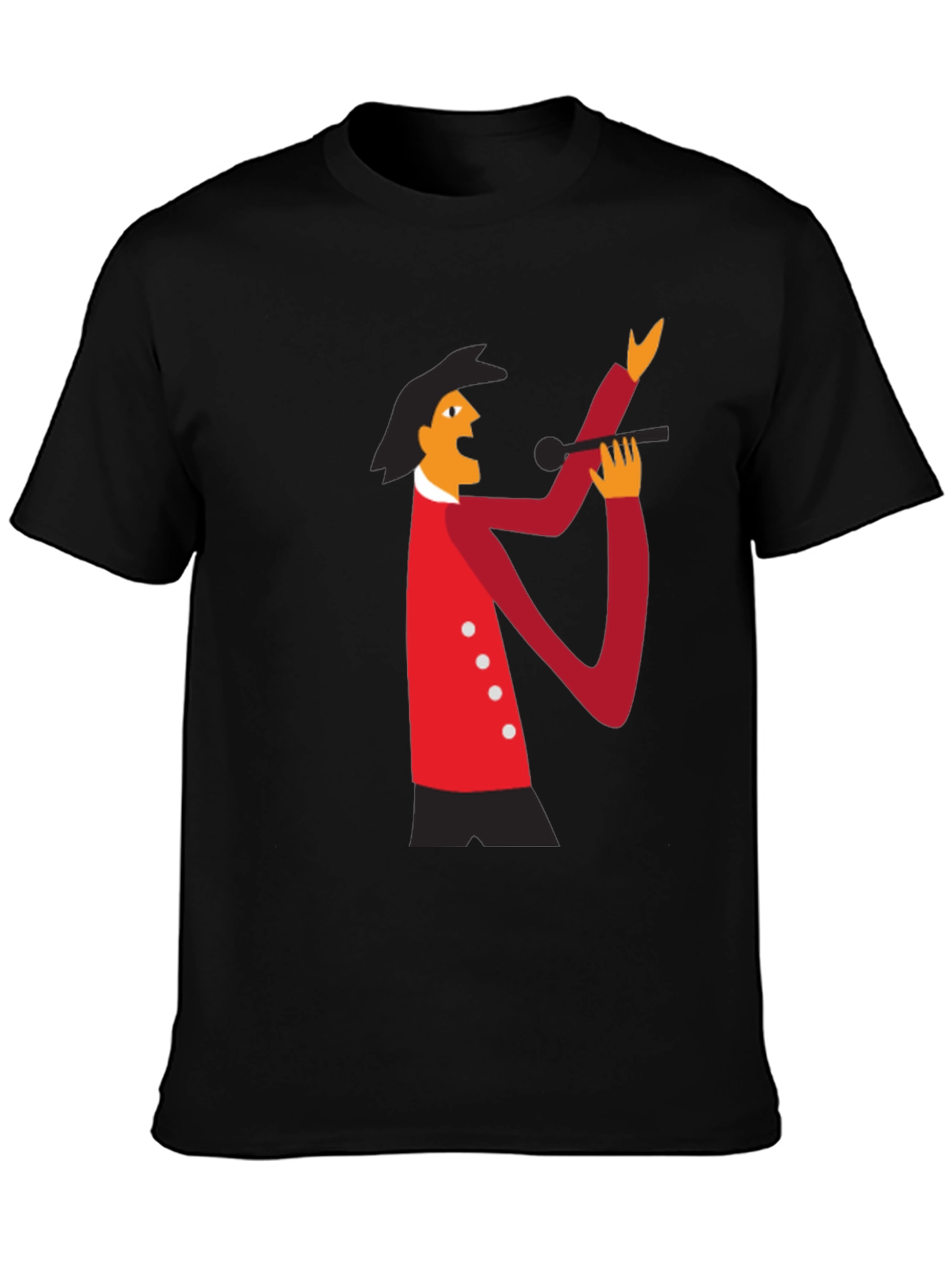Retro Singer Graphic Tee - Black Cotton T-Shirt