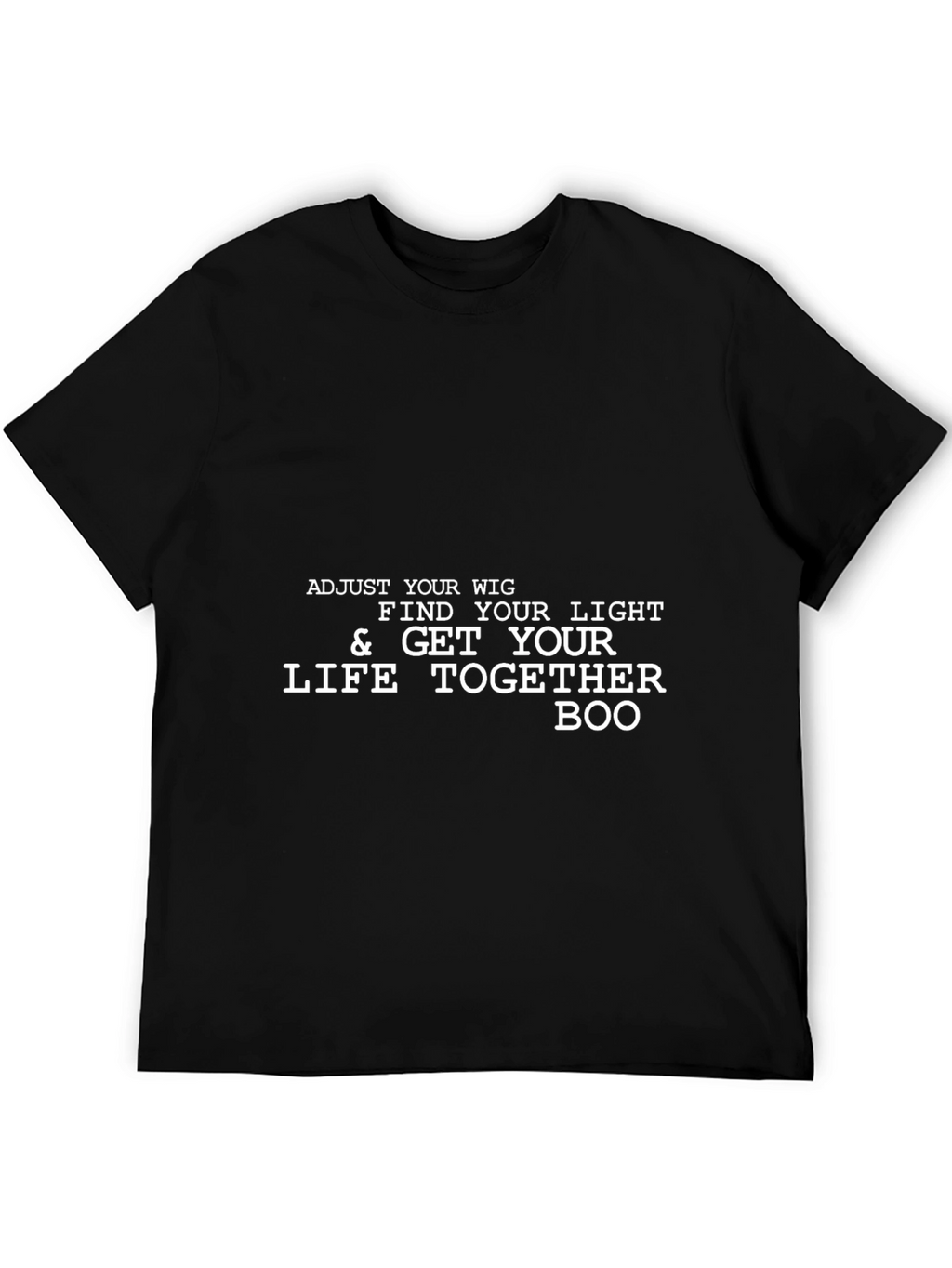 Adjust Your Wig Mens Black Graphic Tee