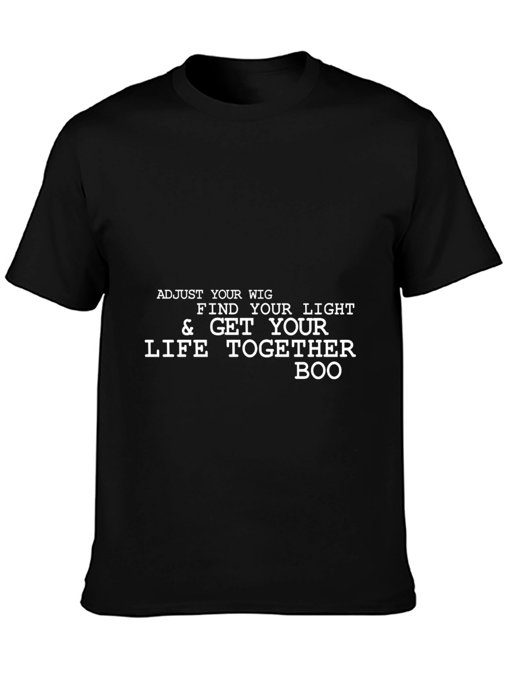 Adjust Your Wig Mens Black Graphic Tee