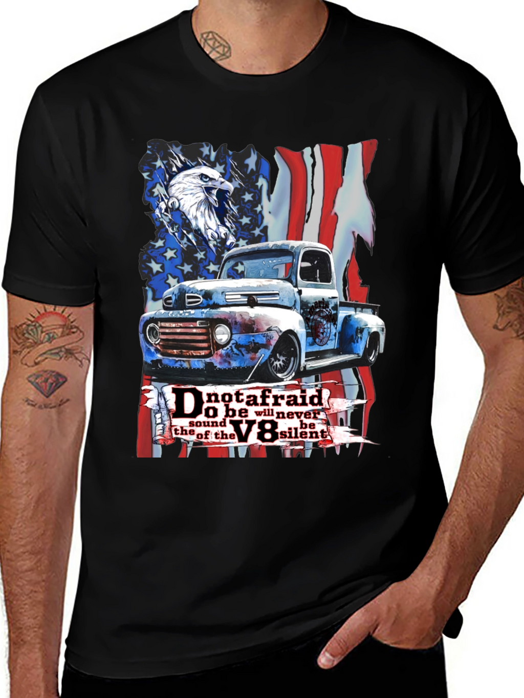 Patriotic Truck V8 Graphic Tee