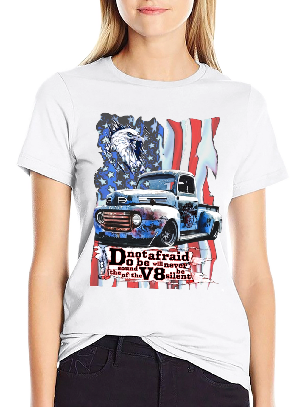 Patriotic Truck V8 Graphic Tee