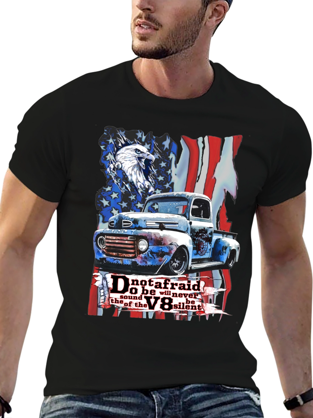 Patriotic Truck V8 Graphic Tee