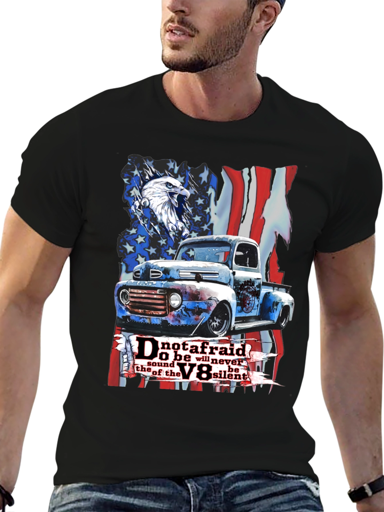 Patriotic Truck V8 Graphic Tee