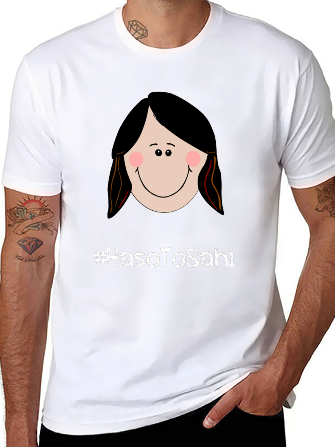 Humorous Graphic Tee - #HasoToSahi