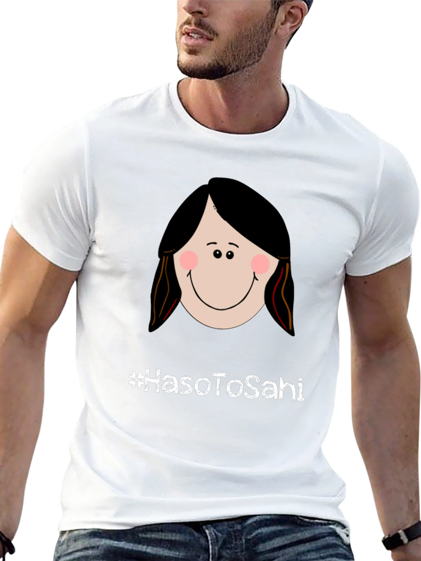 Humorous Graphic Tee - #HasoToSahi