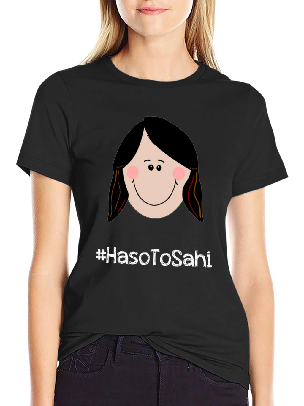 Humorous Graphic Tee - #HasoToSahi