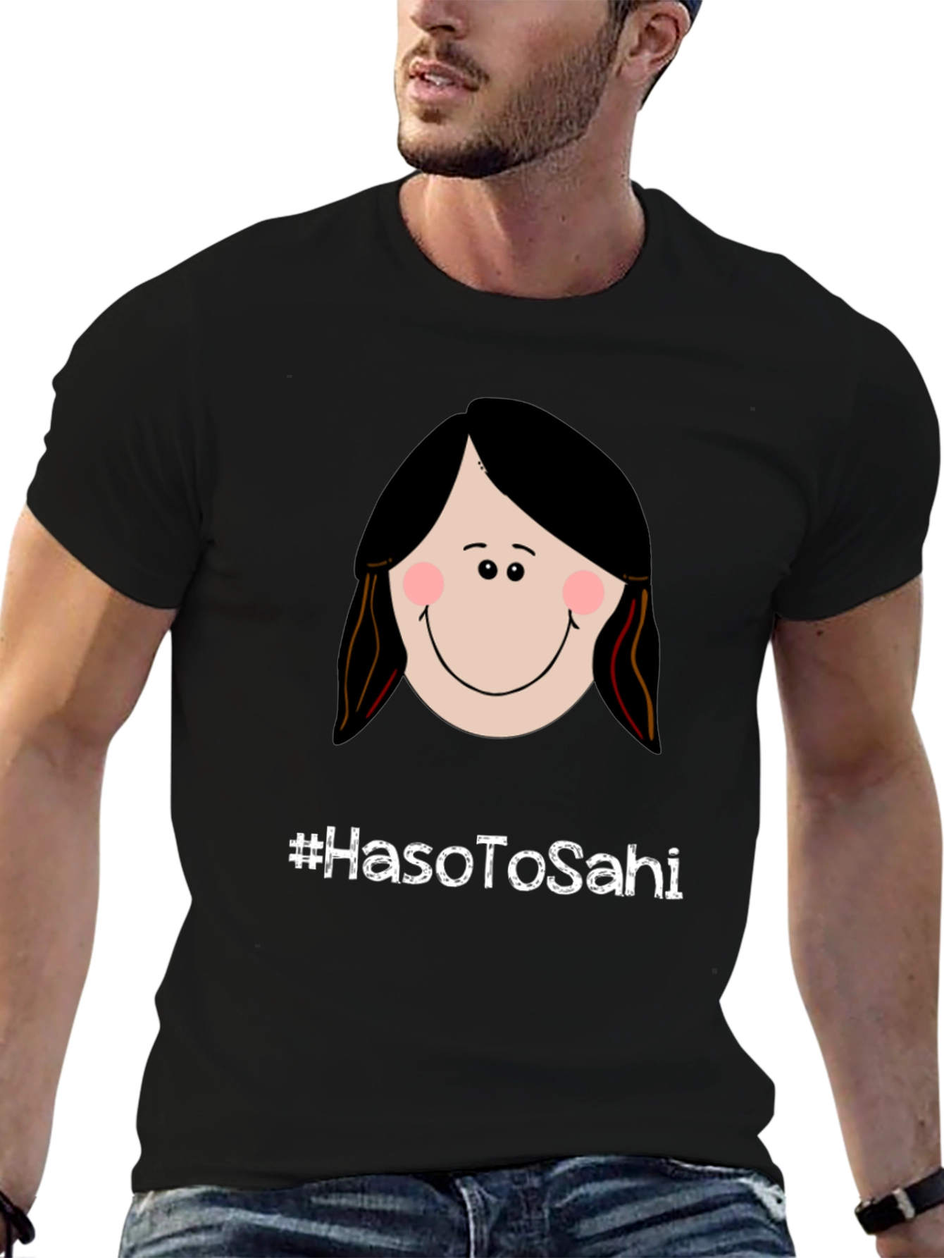 Humorous Graphic Tee - #HasoToSahi