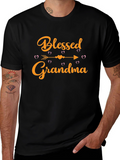 Blessed Grandma Black Graphic T-Shirt