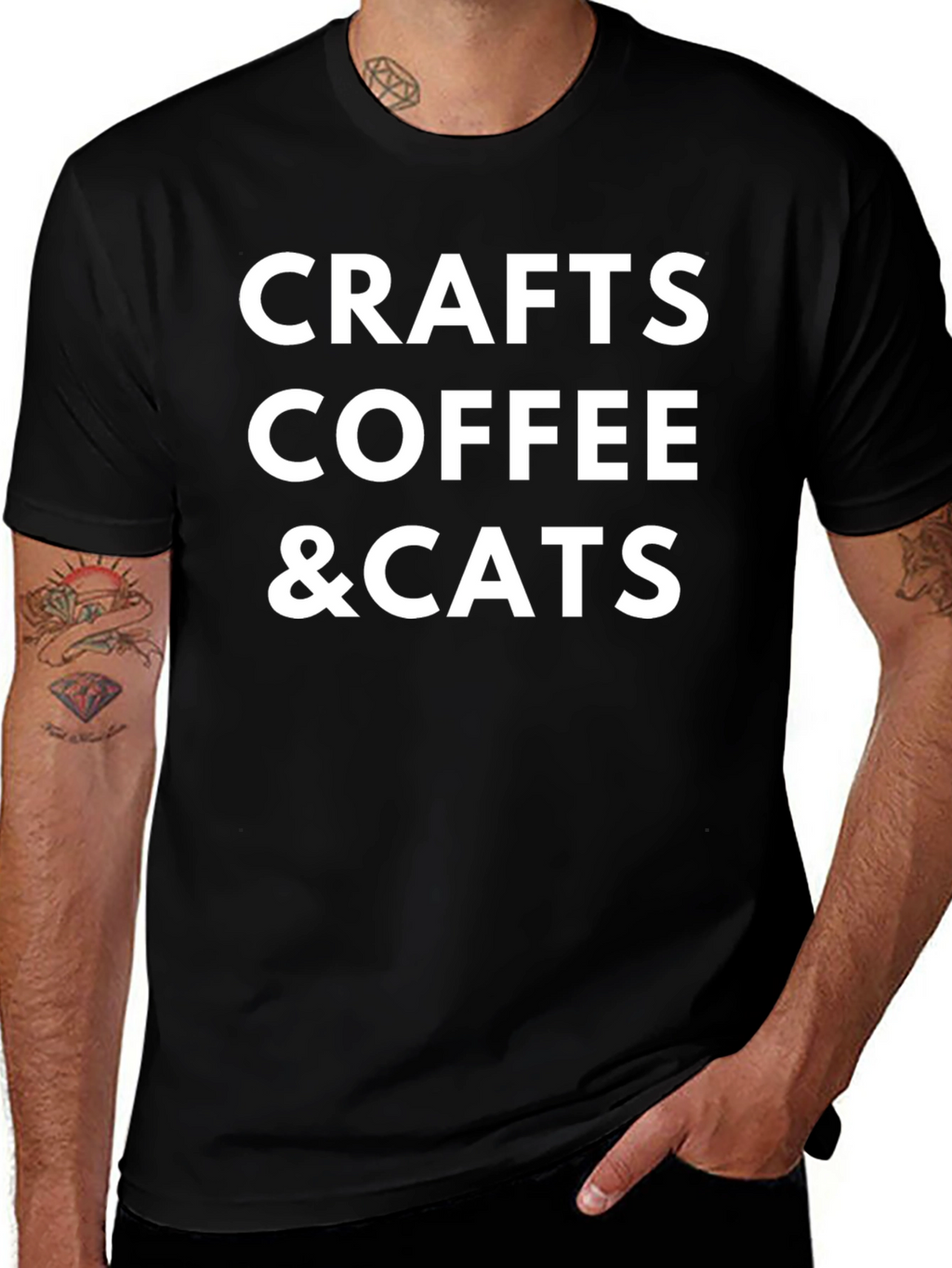 Crafts Coffee & Cats Graphic T-Shirt