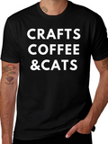 Crafts Coffee & Cats Graphic T-Shirt