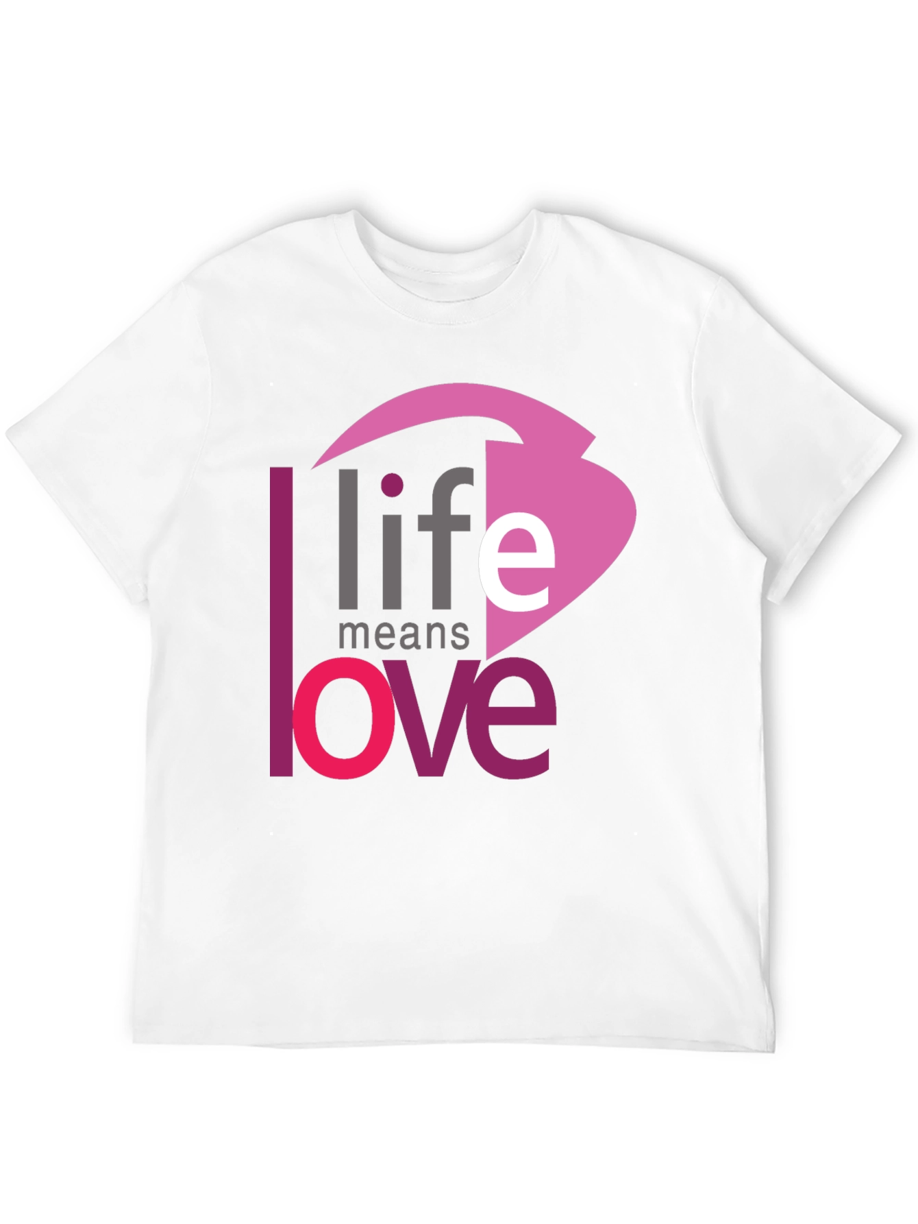 Life Means Love Graphic Black T-Shirt