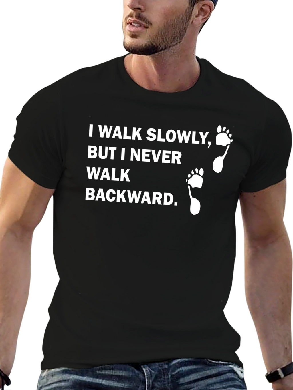 Motivational Walk Slowly T-Shirt - Black