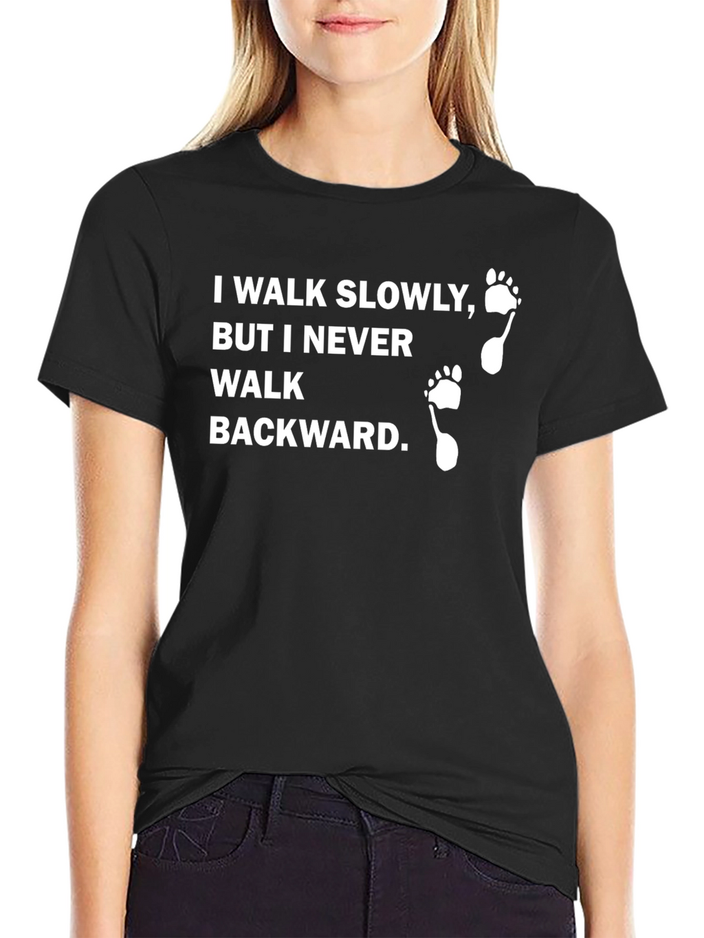 Motivational Walk Slowly T-Shirt - Black