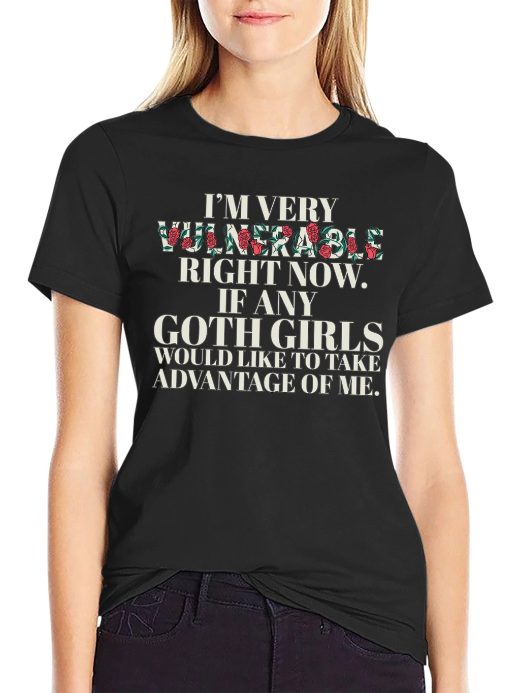 Vulnerable Goth Girls Graphic Tee - Black