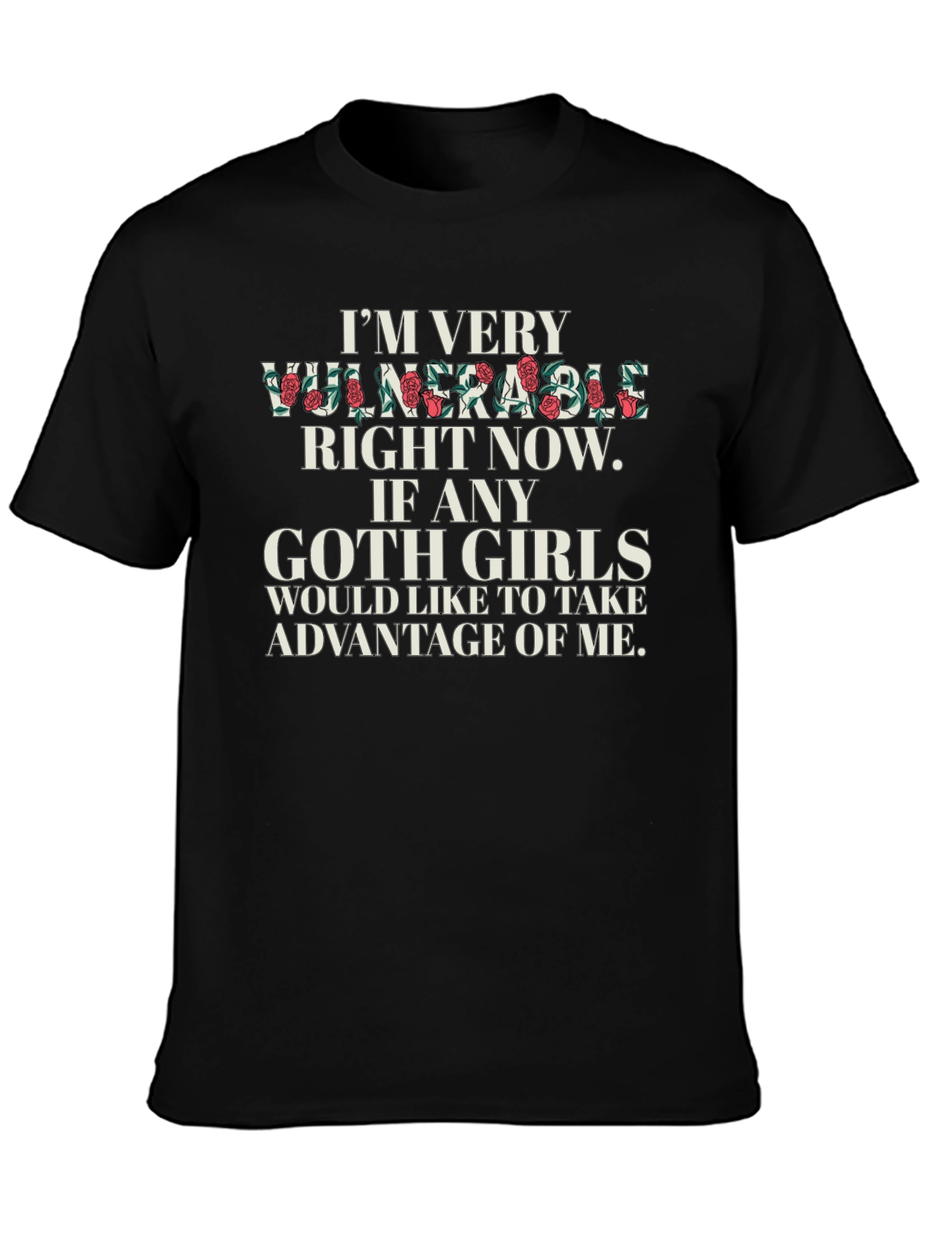 Vulnerable Goth Girls Graphic Tee - Black