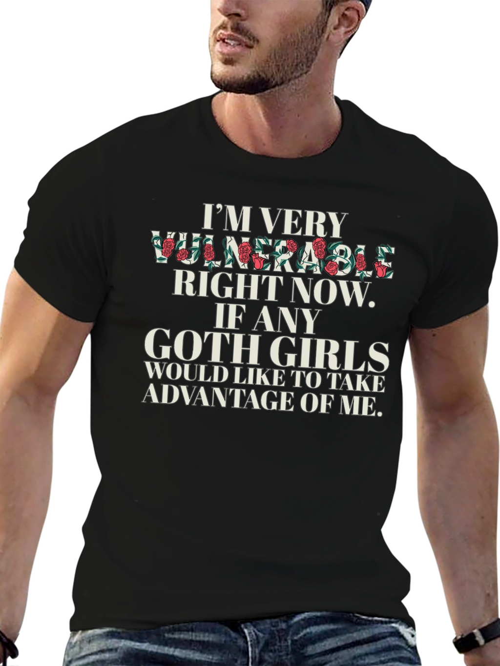 Vulnerable Goth Girls Graphic Tee - Black