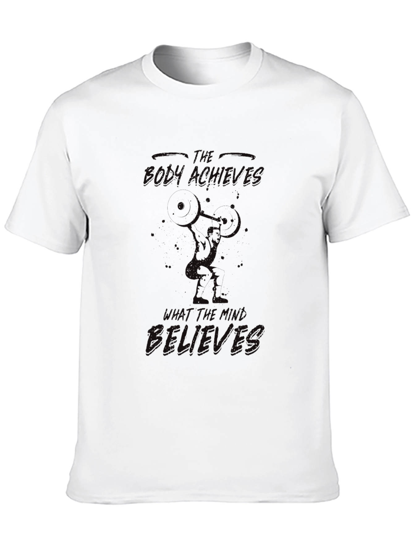 Mens Black Bodybuilding Graphic T-Shirt