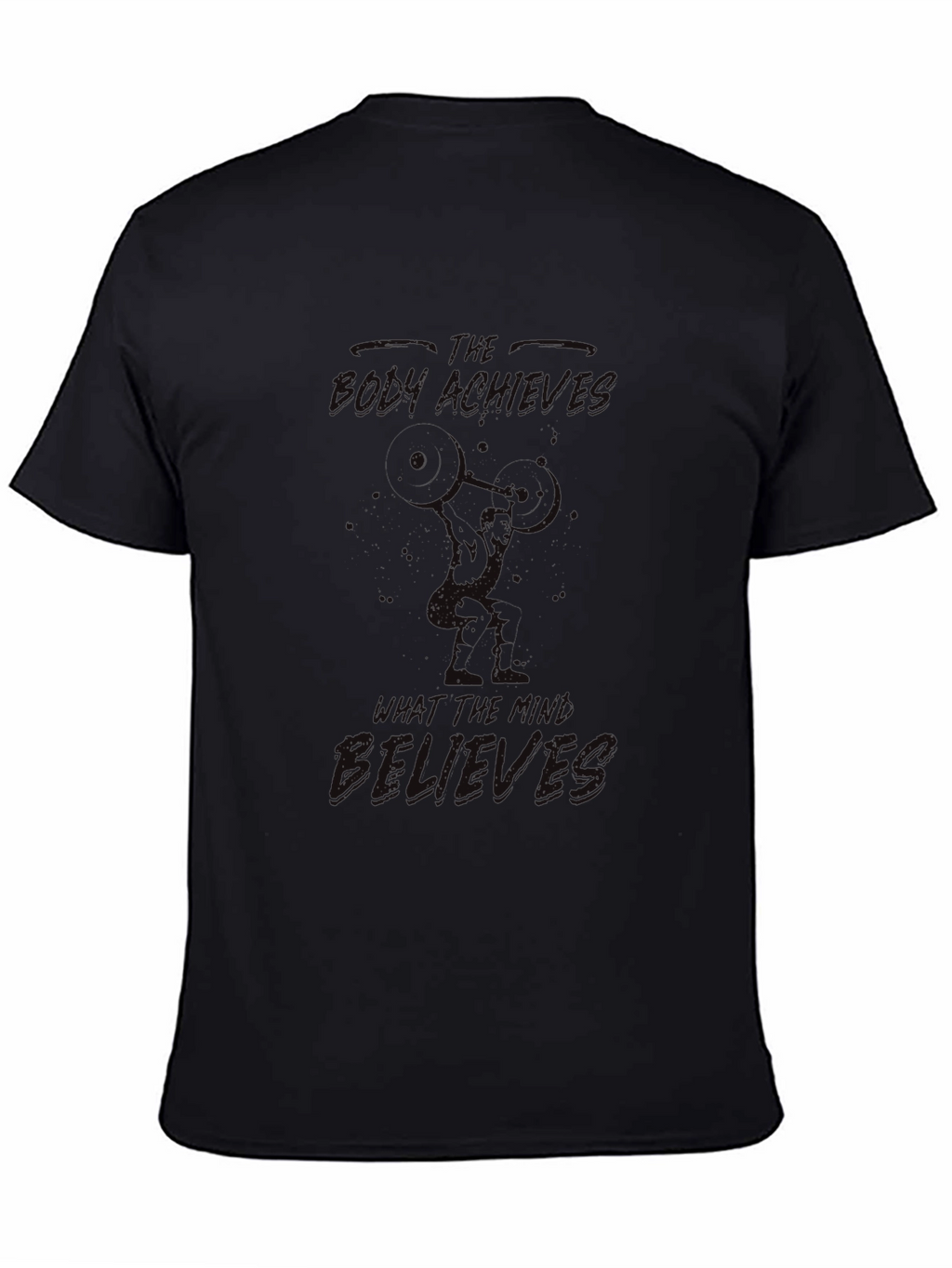 Mens Black Bodybuilding Graphic T-Shirt