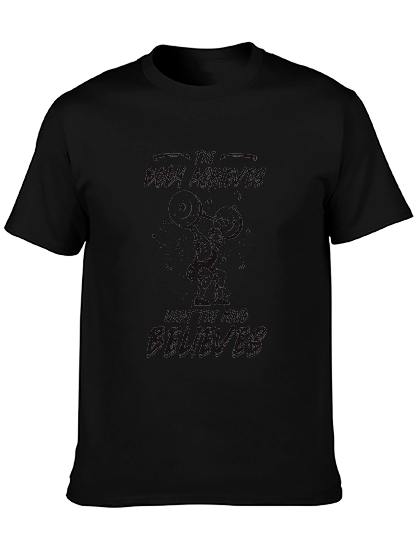 Mens Black Bodybuilding Graphic T-Shirt
