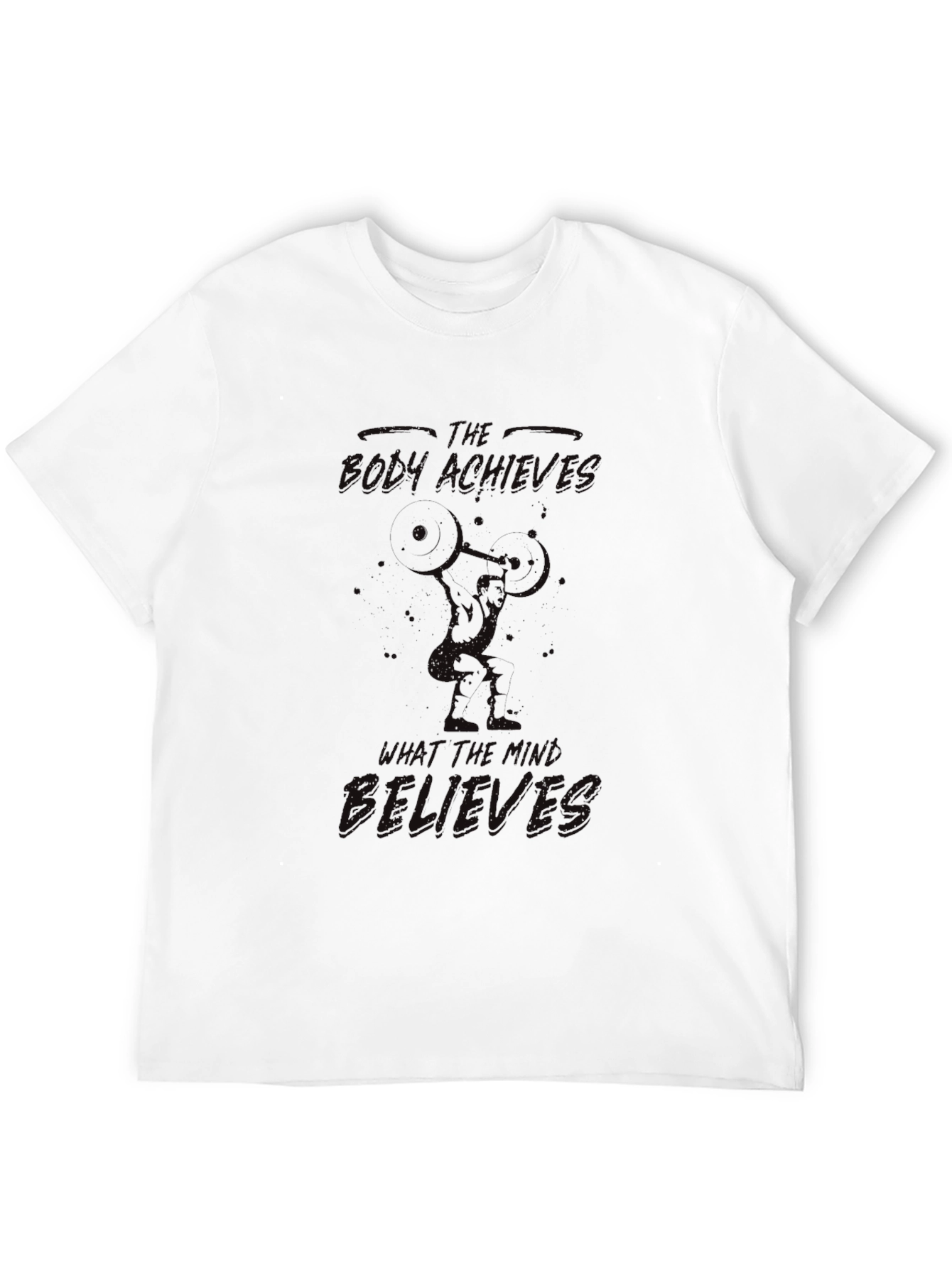 Mens Black Bodybuilding Graphic T-Shirt