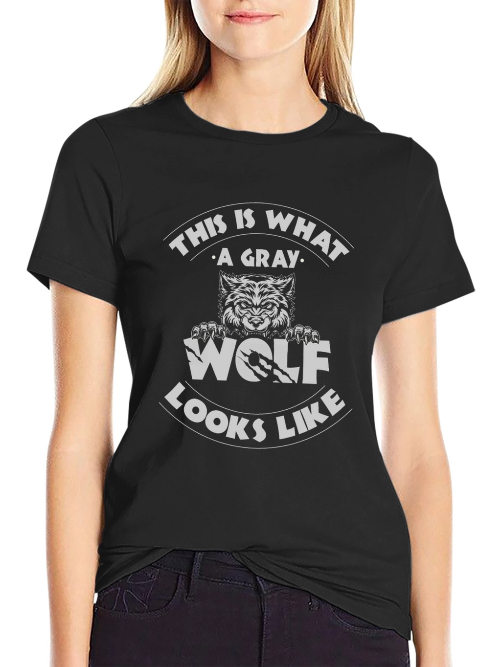 Gray Wolf Graphic Tee - Mens Black T-Shirt