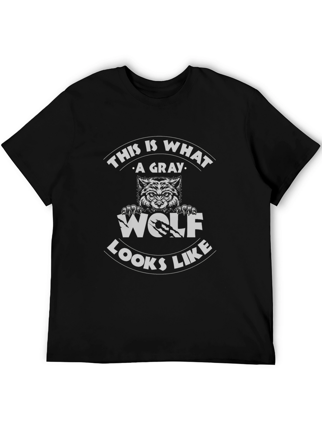 Gray Wolf Graphic Tee - Mens Black T-Shirt