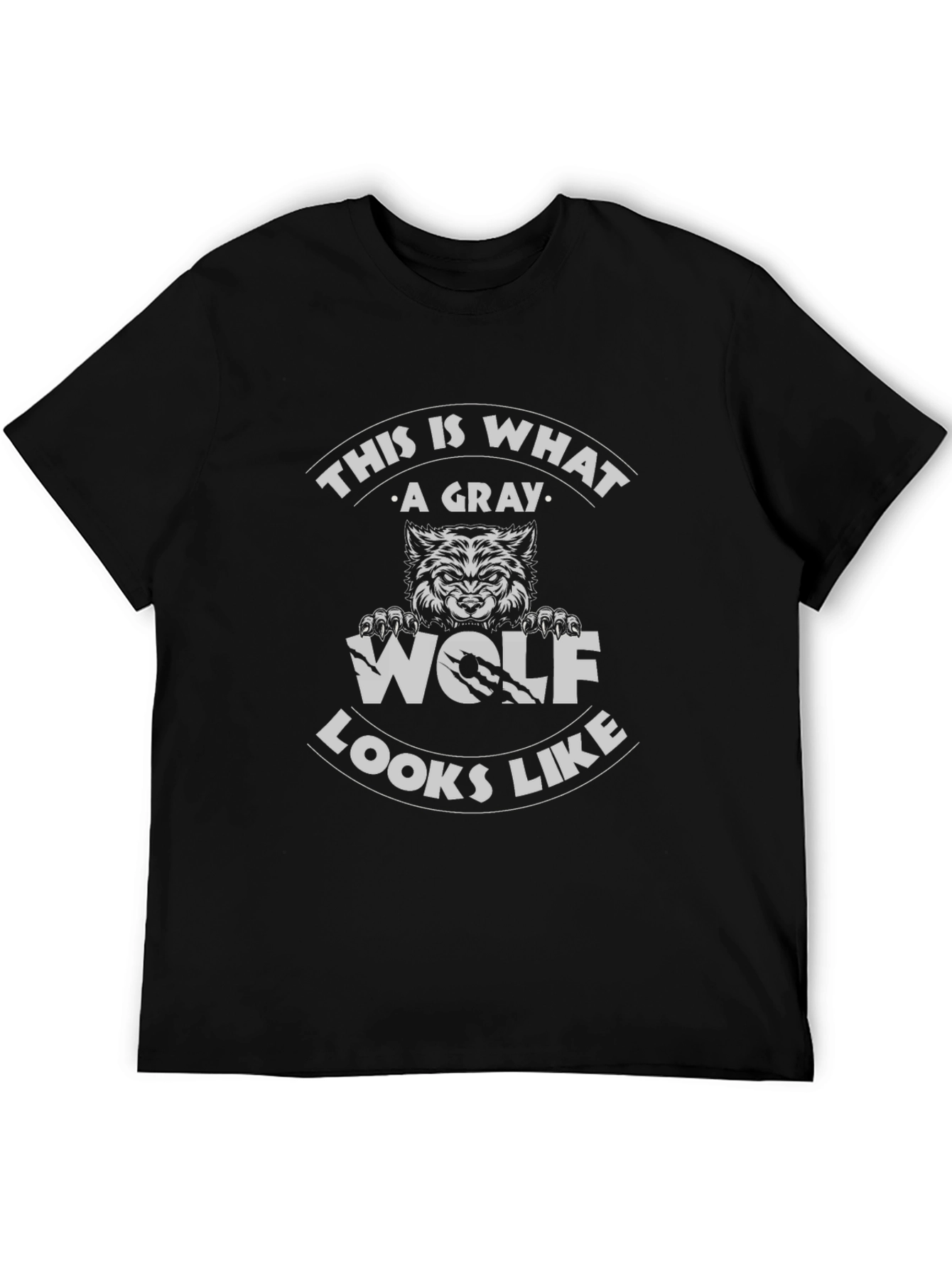 Gray Wolf Graphic Tee - Mens Black T-Shirt