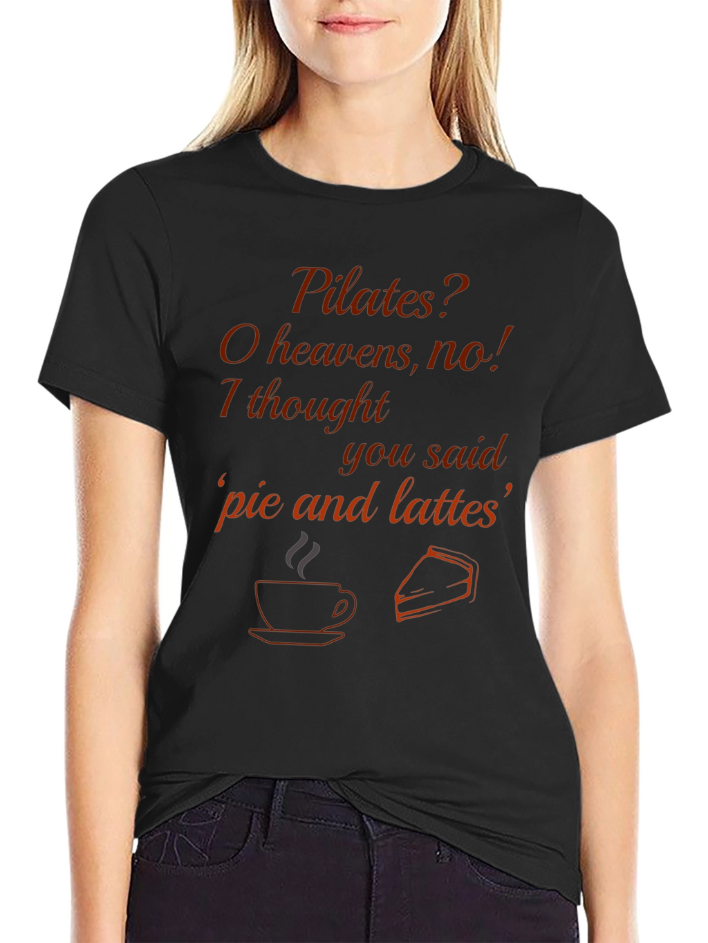 Pilates? Pie and Lattes T-Shirt - Funny Exercise Tee