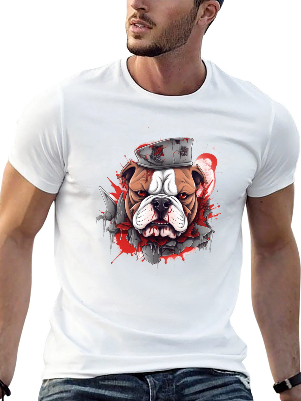 Bulldog Graphic Tee - Edgy Streetwear