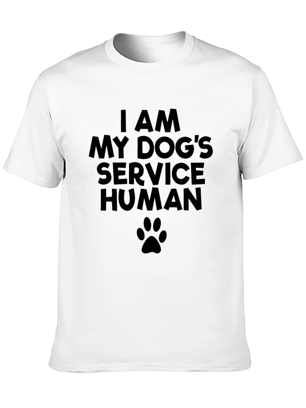 I Am My Dogs Service Human Black T-Shirt