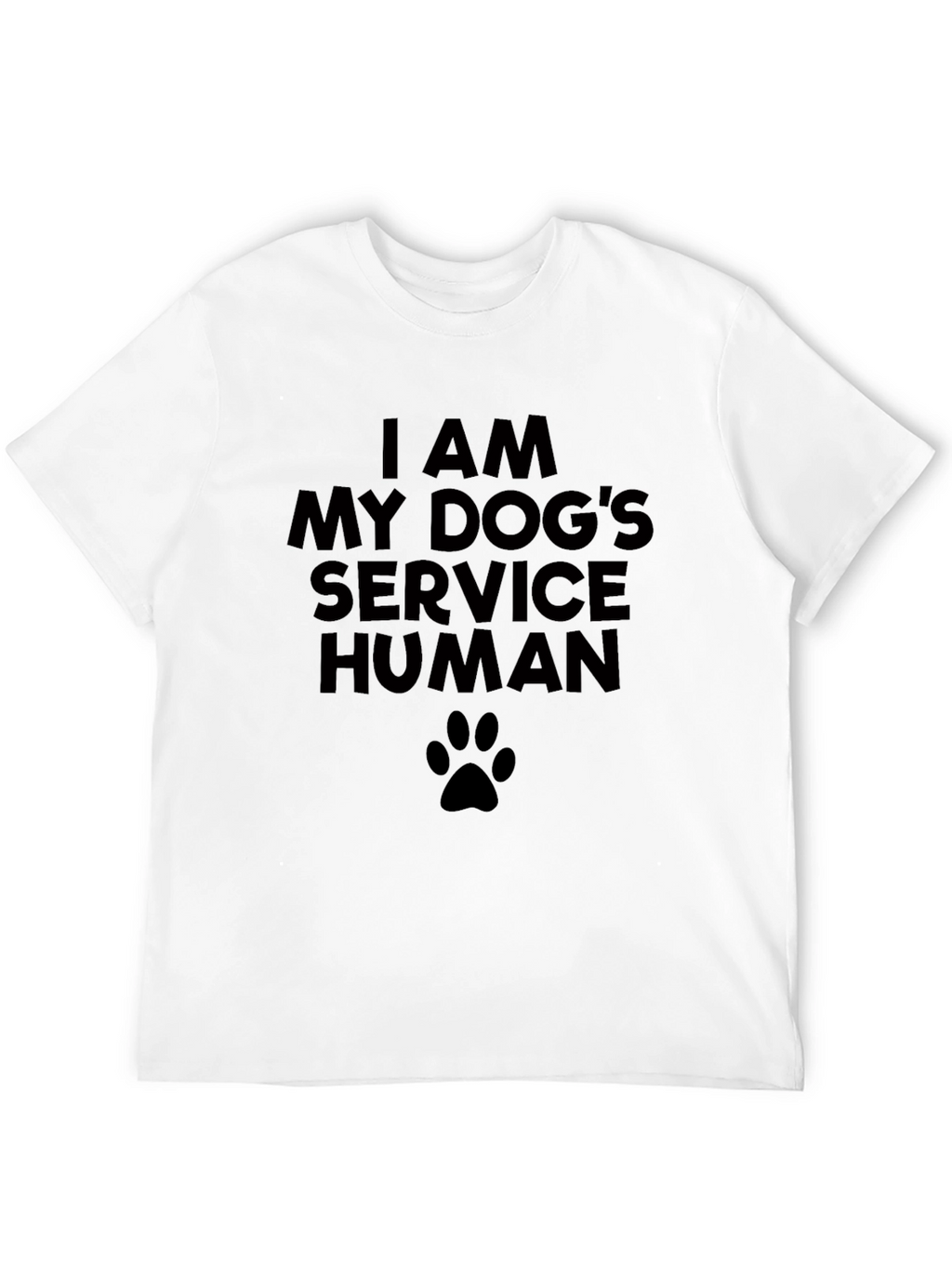 I Am My Dogs Service Human Black T-Shirt