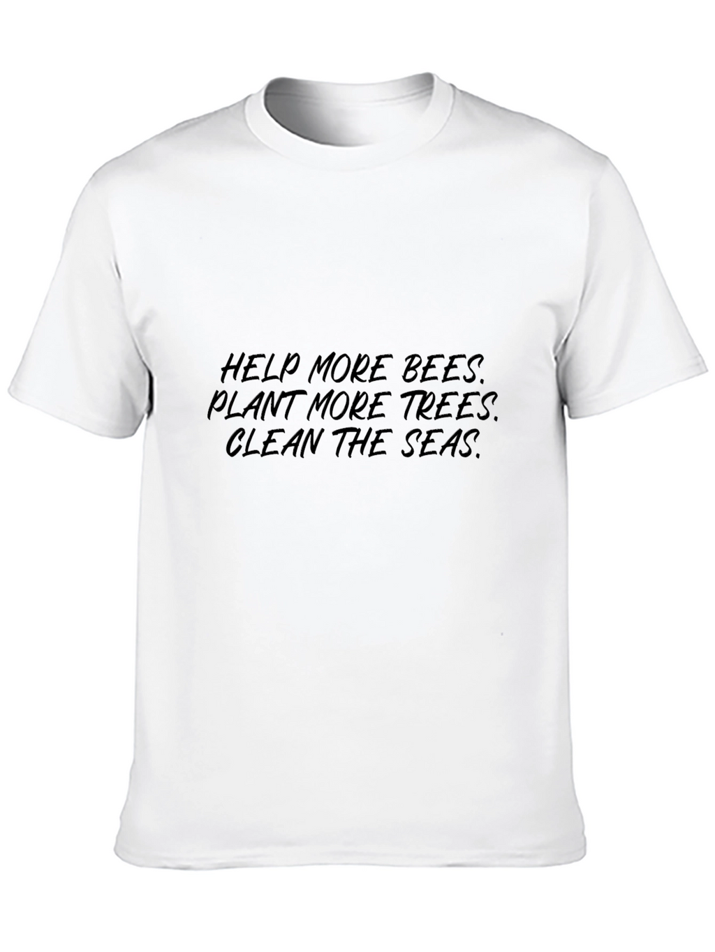 Eco-Friendly Black Graphic Tee: Help Bees Trees Seas