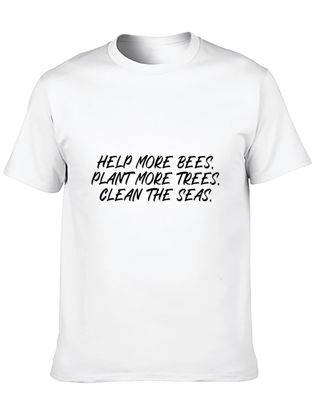 Eco-Friendly Black Graphic Tee: Help Bees Trees Seas