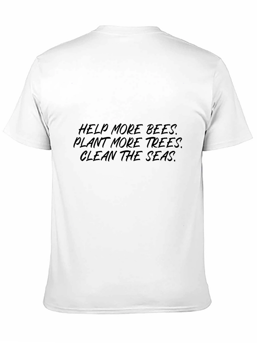 Eco-Friendly Black Graphic Tee: Help Bees Trees Seas